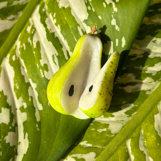 Green Sliced Pear Magnet