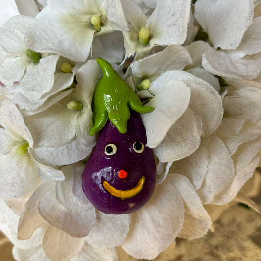 Happy Eggplant Magnet