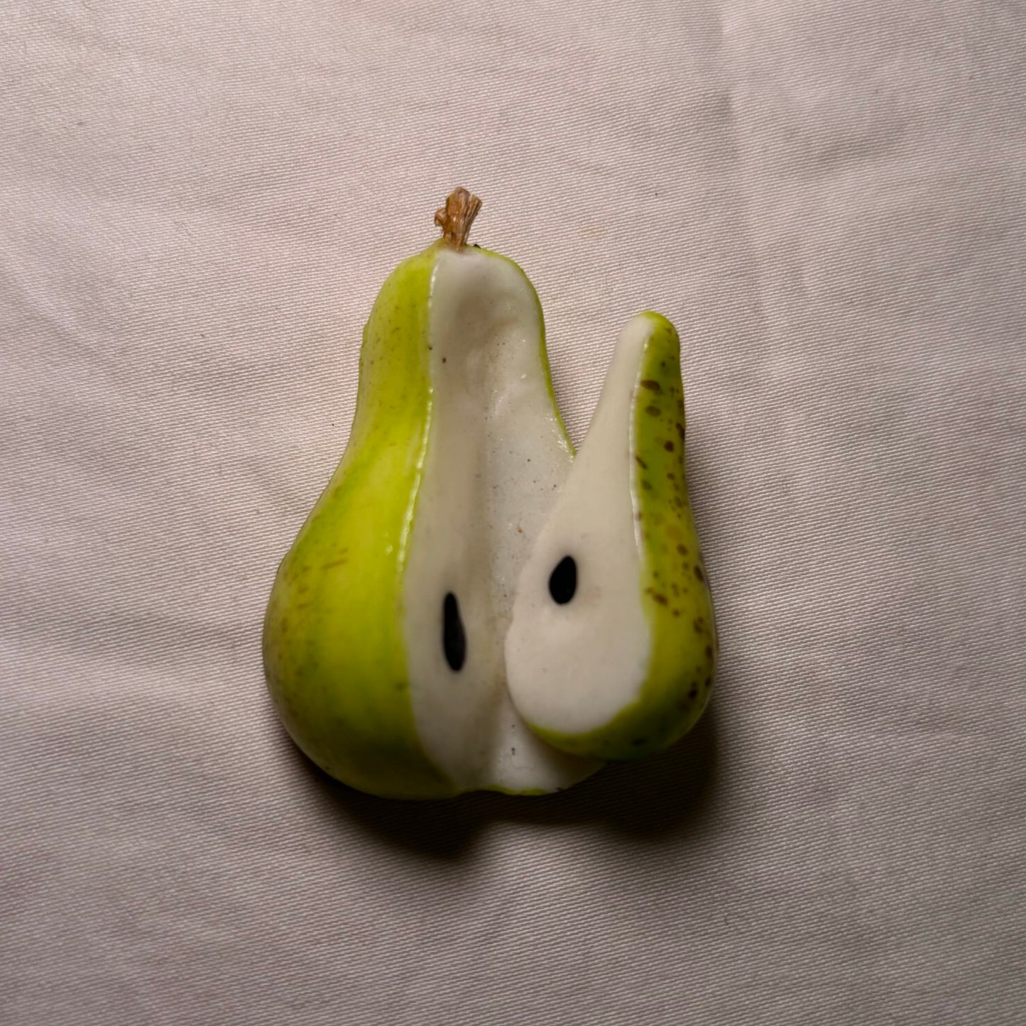 Green Sliced Pear Magnet
