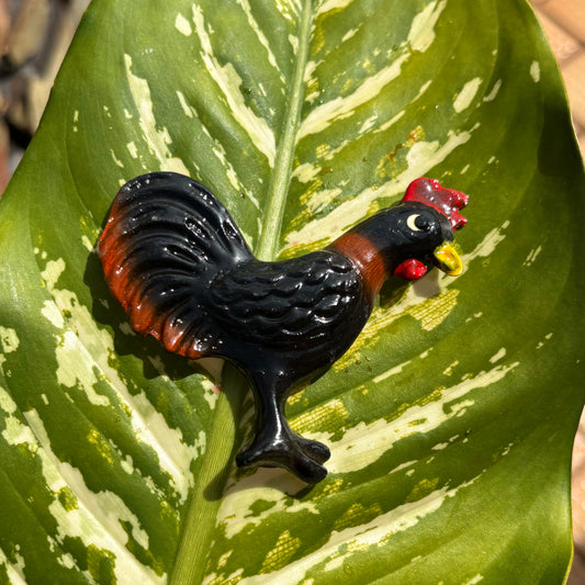 Black Rooster Magnet
