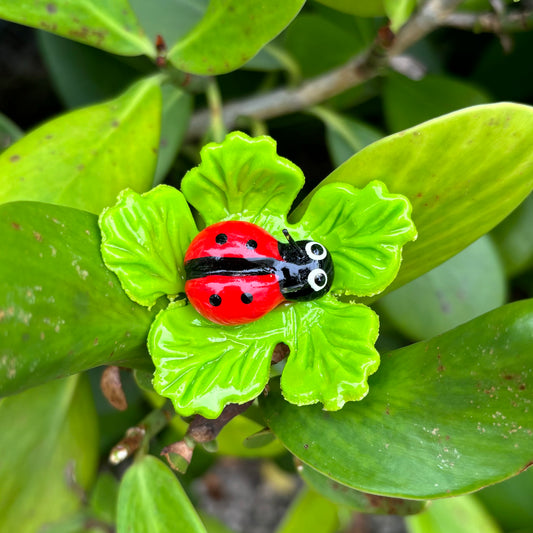 Ladybug on Leaf Magnet